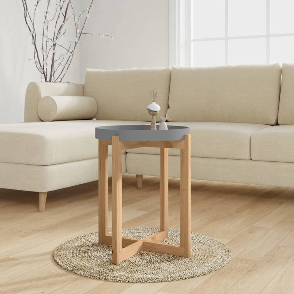 Vidaxl Konferenčný stolík sivý 41x41x48,5 cm komp. drevo a borovica